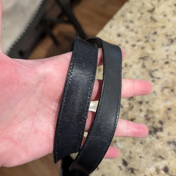 Gucci Vintage Black Leather Handbag Tote with Gold Accent. *Rehab* - Picture 10 of 10